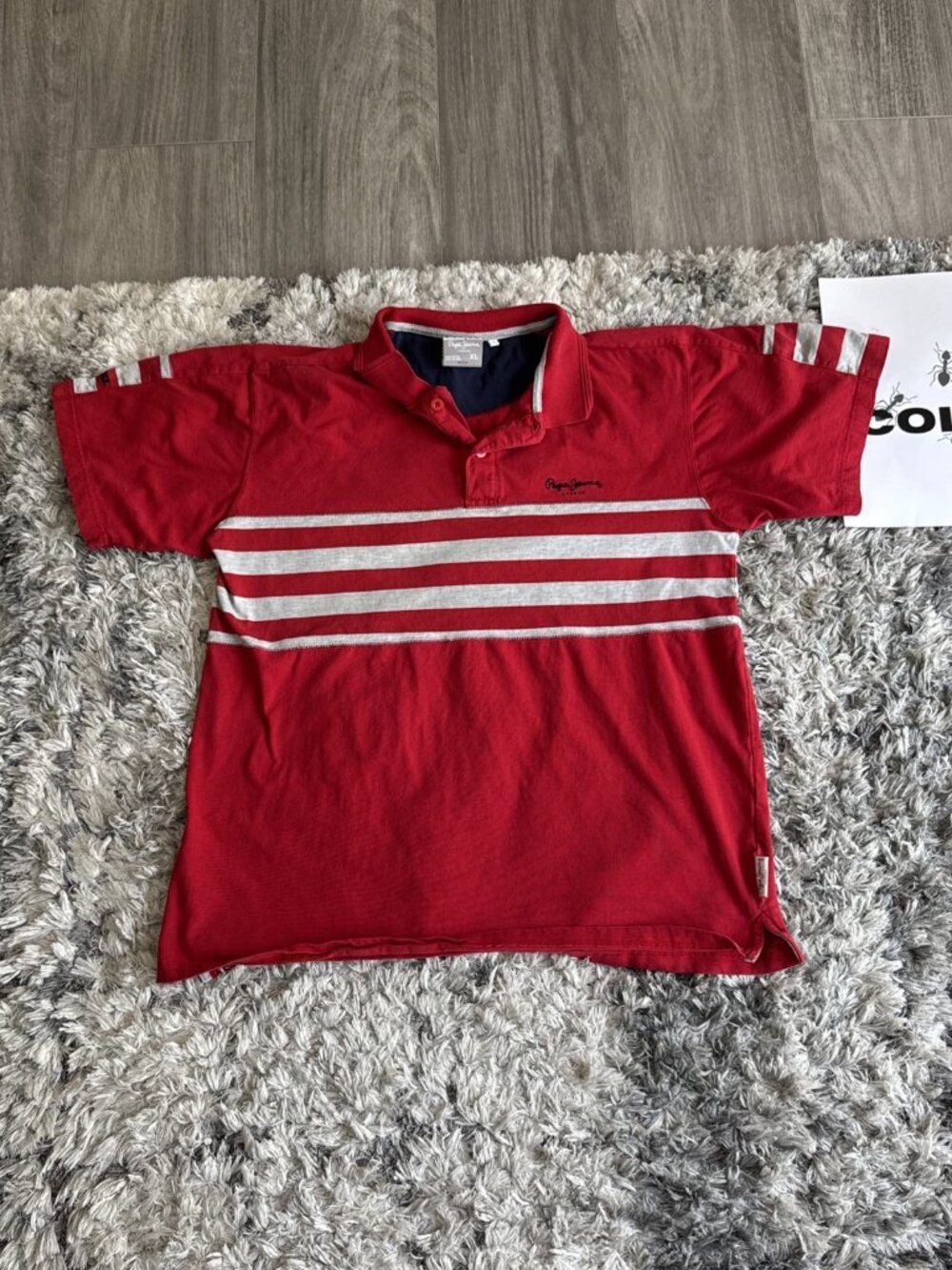 Pepe Jeans Red 90 S Pepe Jeans Men Gray Quarter Button Up Polo Y2K T Sz XL